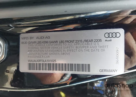 2020 Audi A3 Premium 40 Tfsi Front-Wheel Drive S Tronic from USA, damaged, VIN WAUAUGFF3LA101025